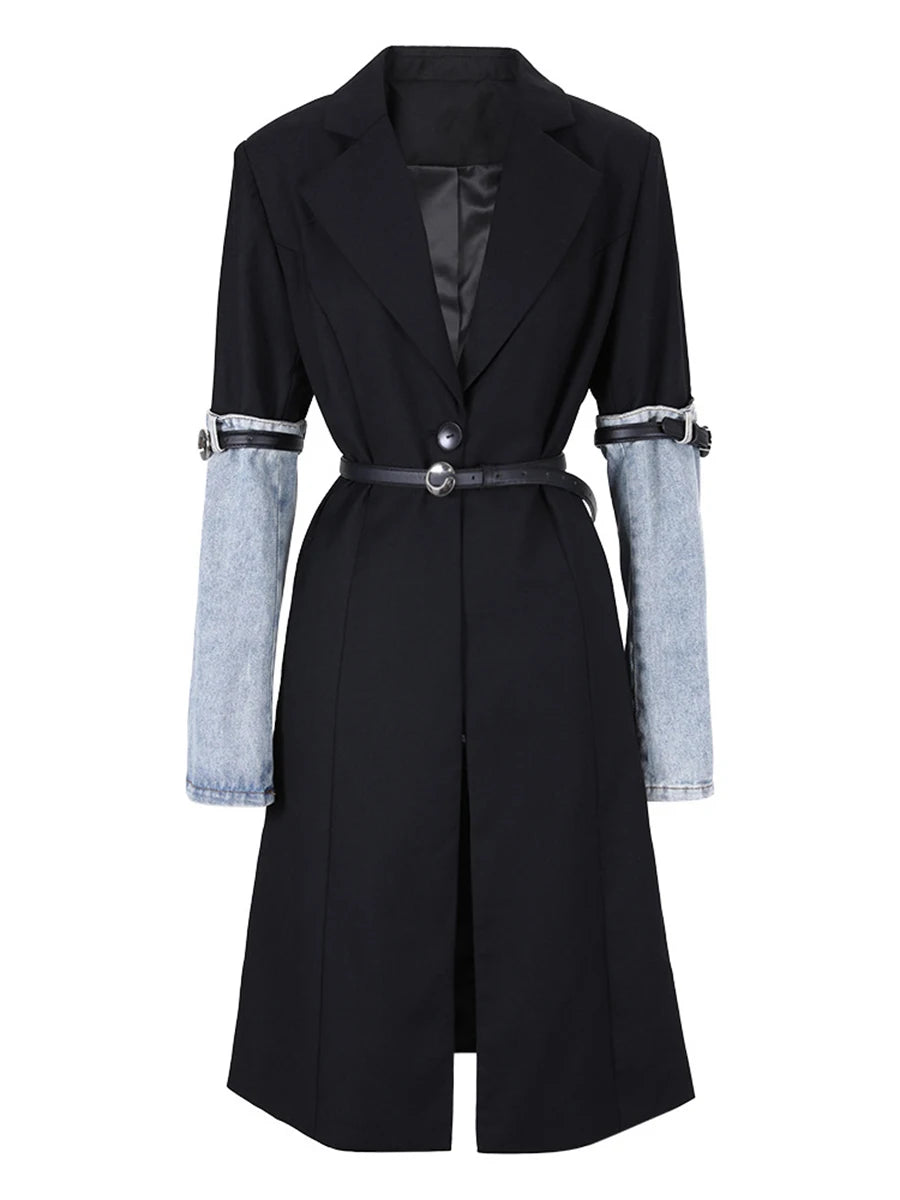 The Denim Contrast Power Coat