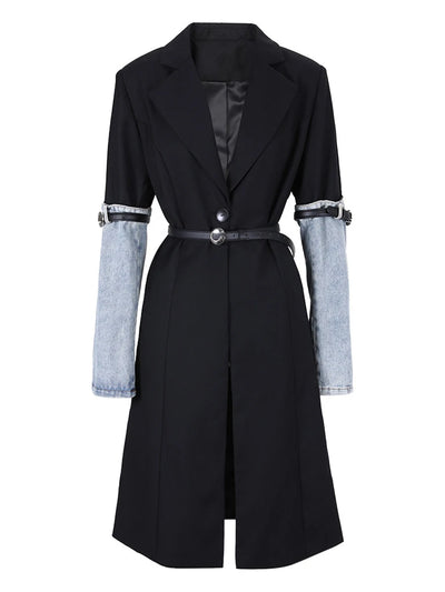 The Denim Contrast Power Coat