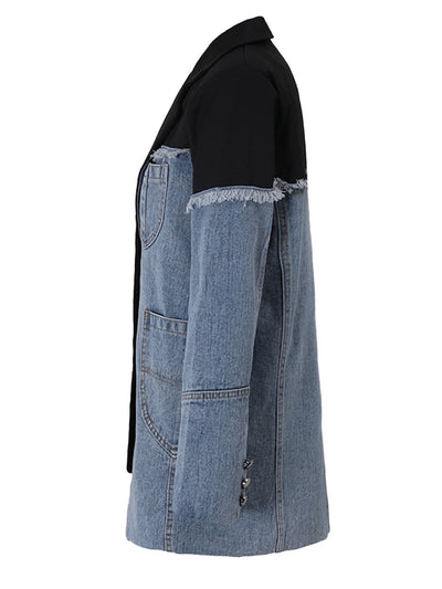 The Urban Edge Denim Patchwork Blazer