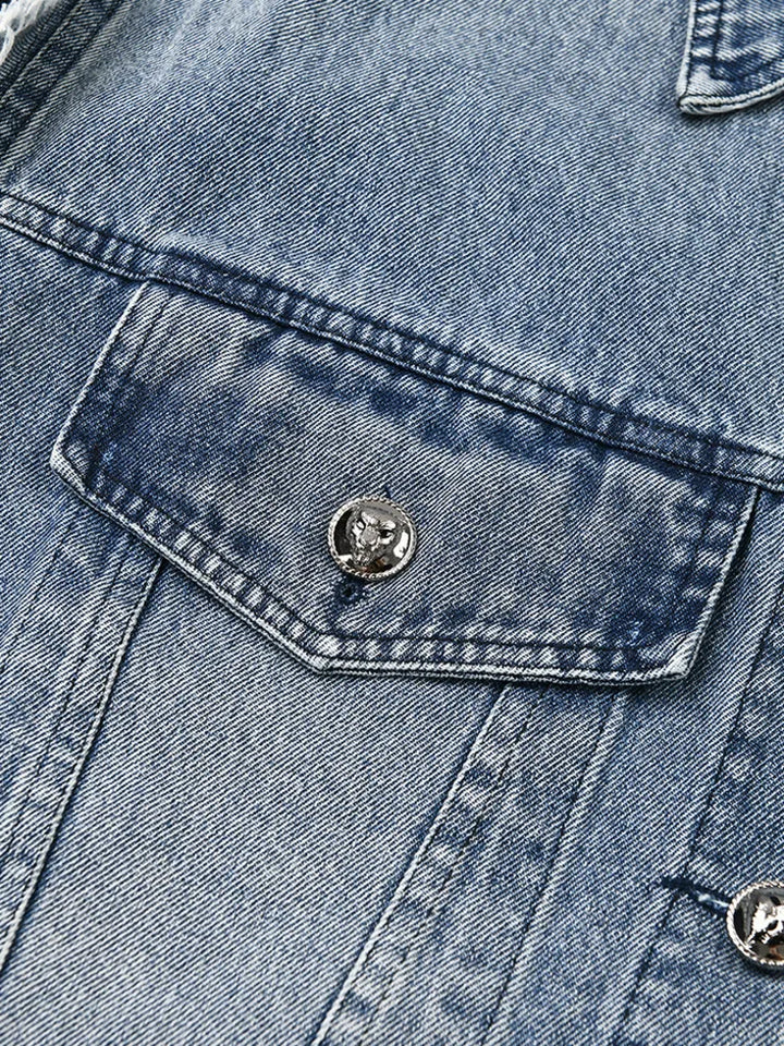 Urban Edge Patchwork Denim Jacket | Moody Fitzs Boutique