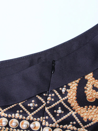 Baroque Elegance One-Shoulder Mini Dress