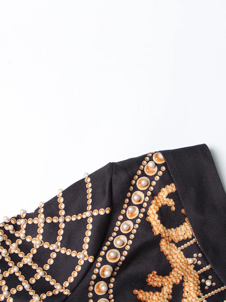 Baroque Elegance One-Shoulder Mini Dress