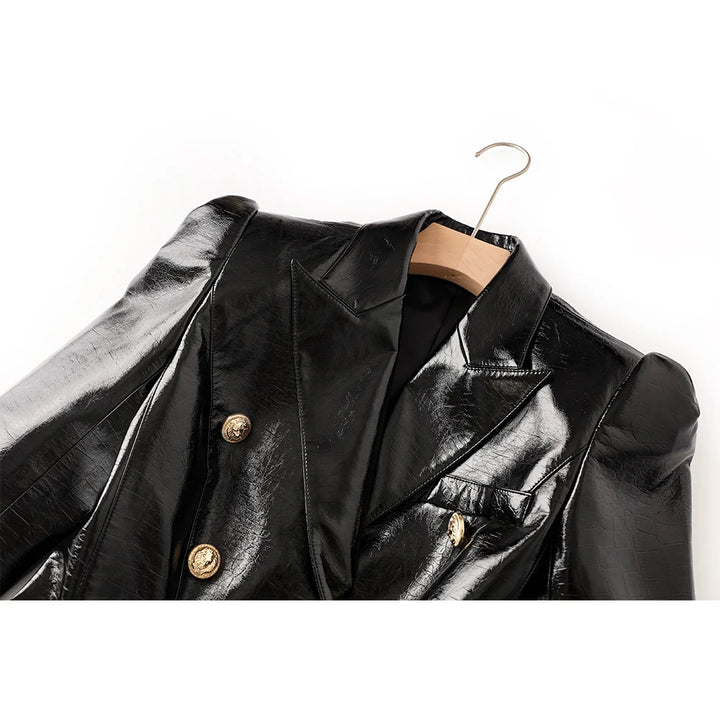 Bold and Beautiful Leather Blazer Jacket