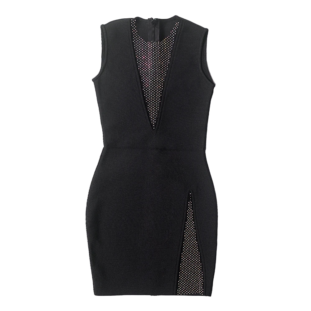 Midnight Allure Mesh Mini Dress
