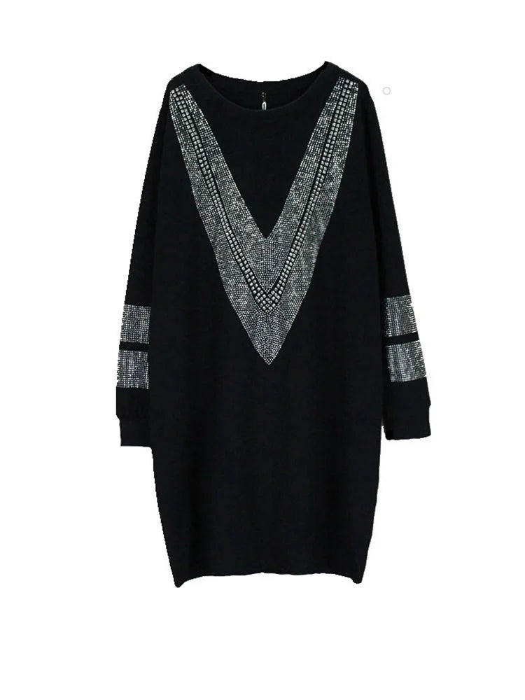 Remi Black Rhinestones Shining Mini Dress