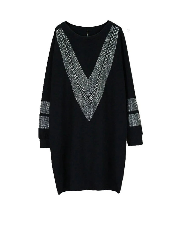 Remi Black Rhinestones Shining Mini Dress