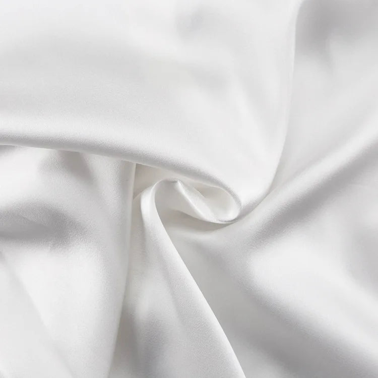 Cold-Shoulder Satin Tie Blouse