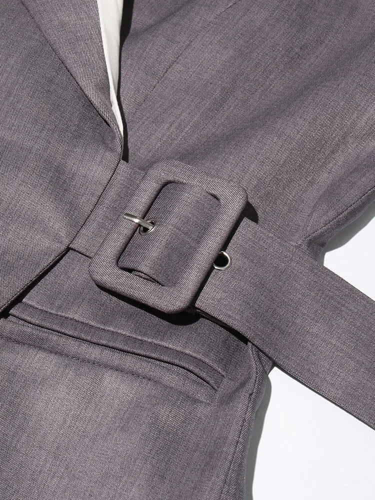 Lace-Up Detail Slim Blazer