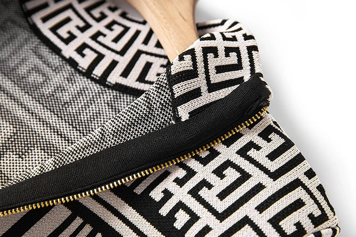 Juliana Vintage Geometrical Knit Mini Dress