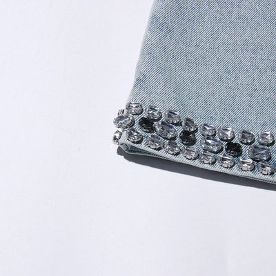 Starlight Denim Crystal Mini Dress