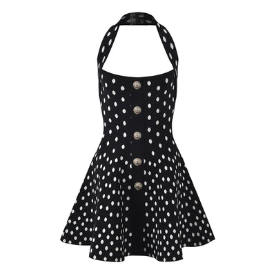 Flirty Polka Halter Dress