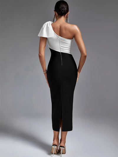 Colorblock Bandage Midi Dress