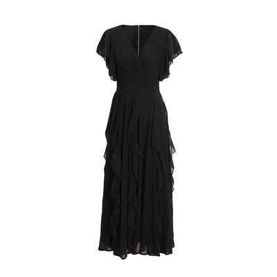 Emerald Flutter Sleeve Maxi Dress.