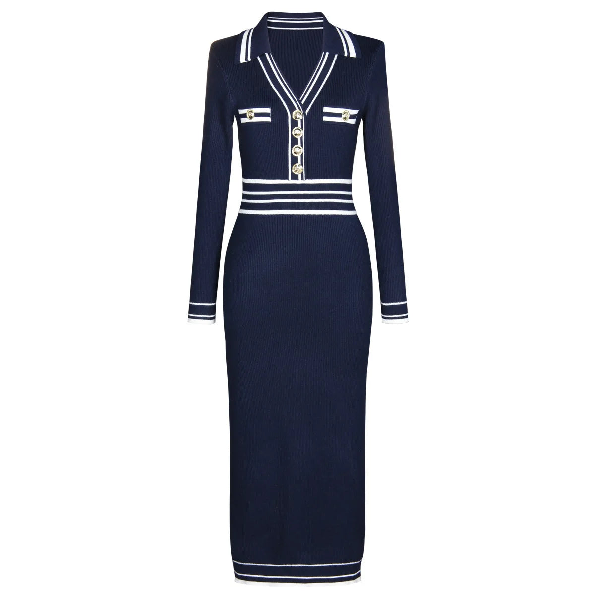 Camel Ribbed Knit Midi Dress