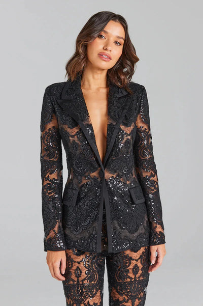 Midnight Temptation Sequin Lace Set