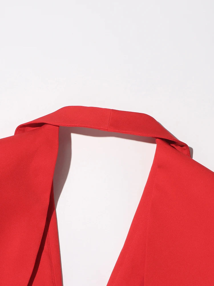 Bold Elegance Open-Back Blazer