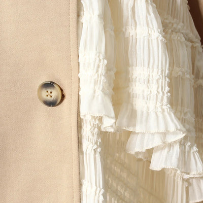 Ruffle Elegance Belted Trench Dress