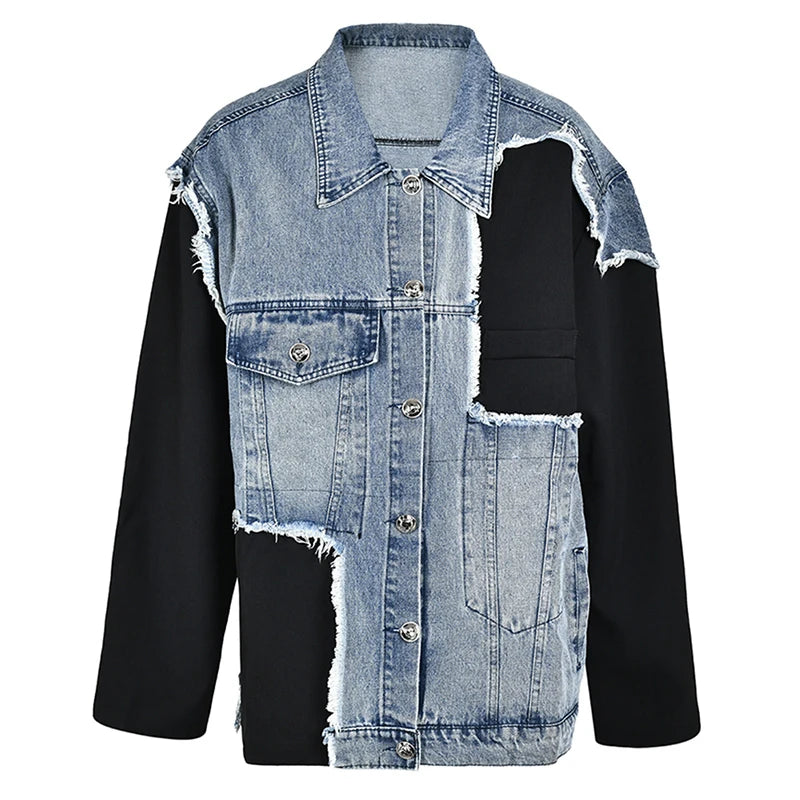 Urban Edge Patchwork Denim Jacket | Moody Fitzs Boutique