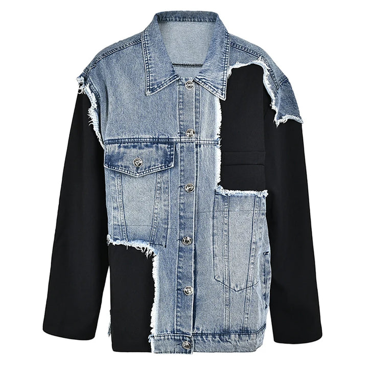 Urban Edge Patchwork Denim Jacket | Moody Fitzs Boutique