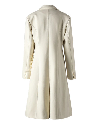 Sage Single Brested Long Flower Trench Coat