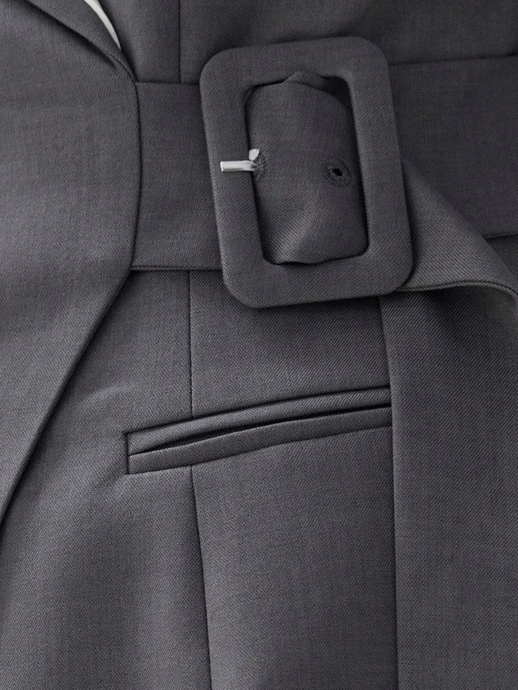 Lace-Up Detail Slim Blazer