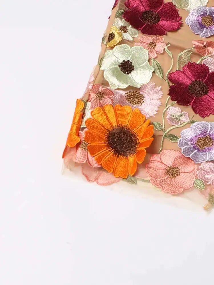 Garden Bloom Strapless Midi Dress
