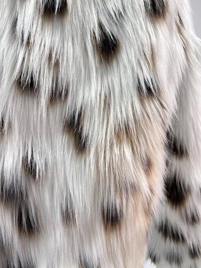 Faux Fur Leopard Print Coat