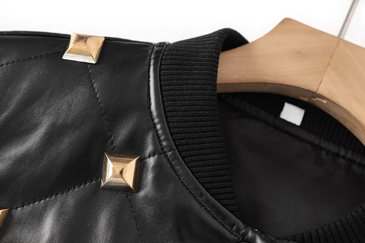Gold Studded Moto Jacket