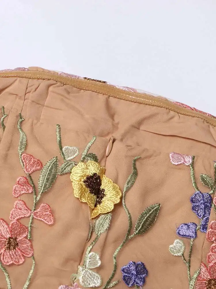 Garden Bloom Strapless Midi Dress