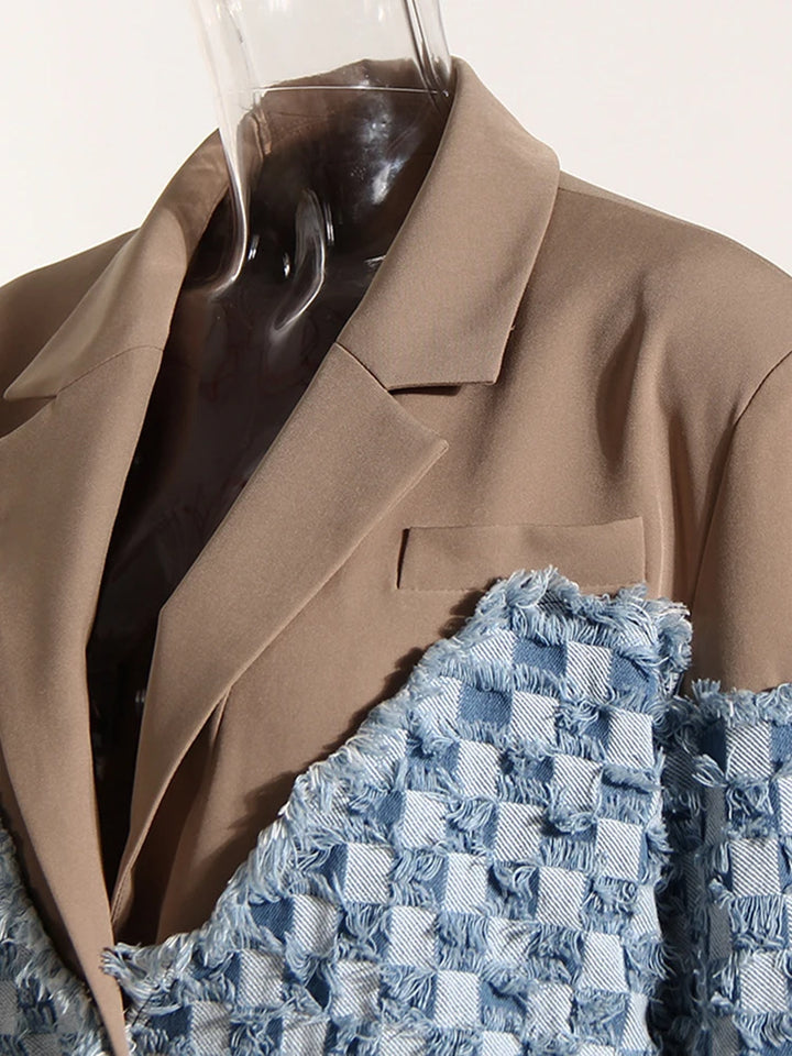 Brooklyn Denim Color-block Blazer