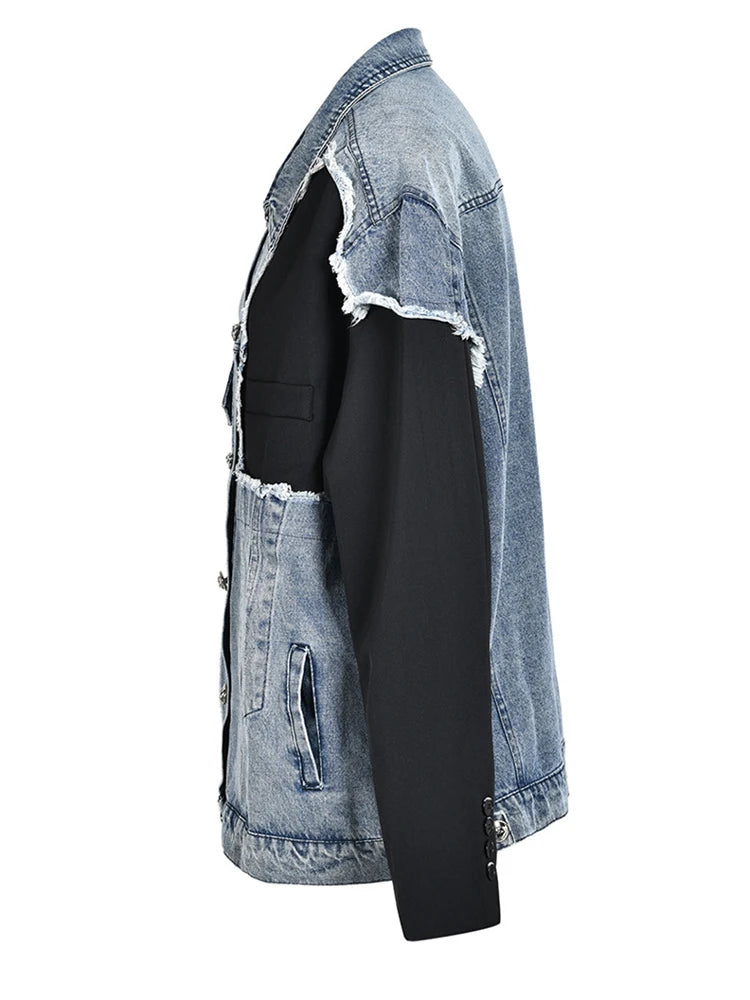 Urban Edge Patchwork Denim Jacket | Moody Fitzs Boutique