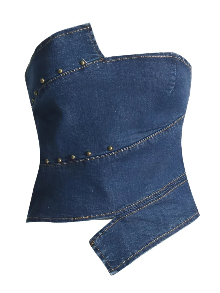 Strapless Denim Vest