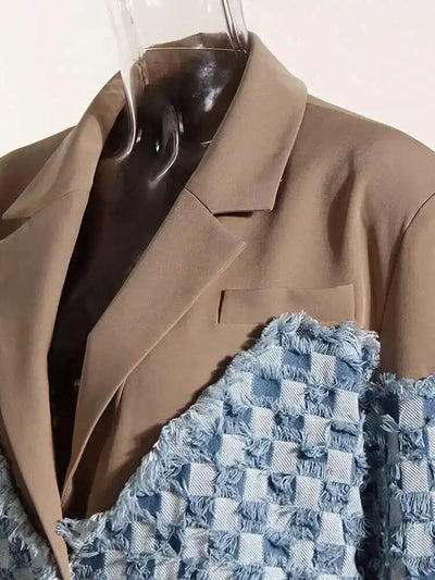Brooklyn Denim Color-block Blazer