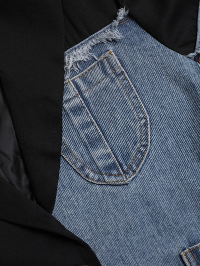 The Urban Edge Denim Patchwork Blazer