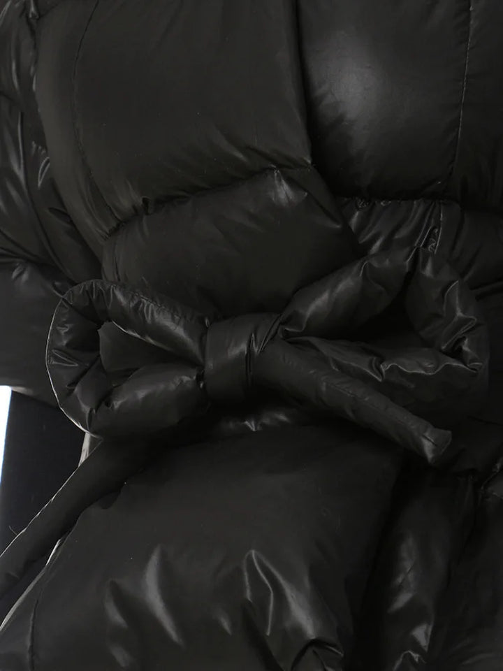 Joy Fashion Tie Waist Puffer Jacket