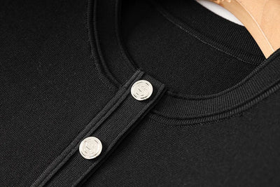 Chic Harmony Button Dress