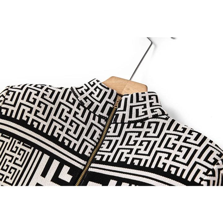 Juliana Vintage Geometrical Knit Mini Dress