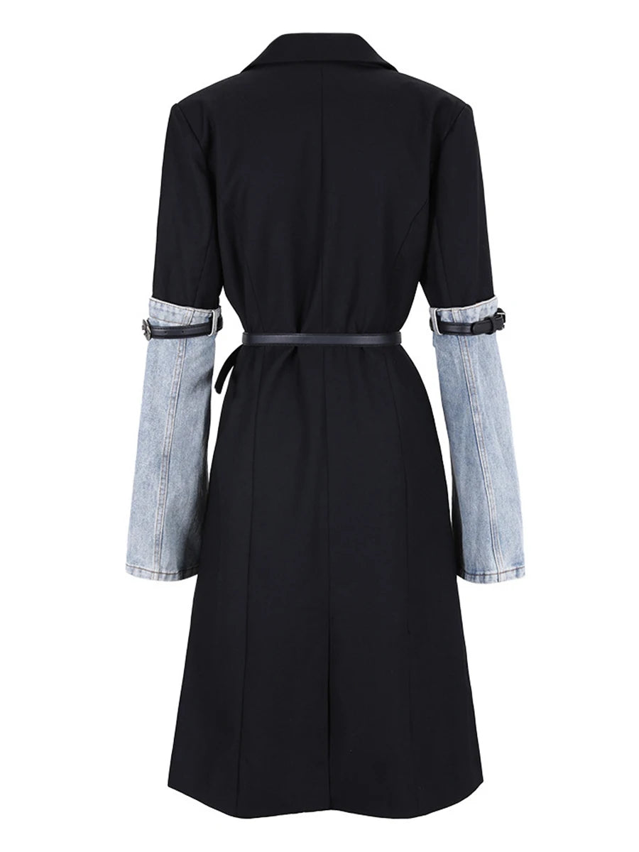 The Denim Contrast Power Coat