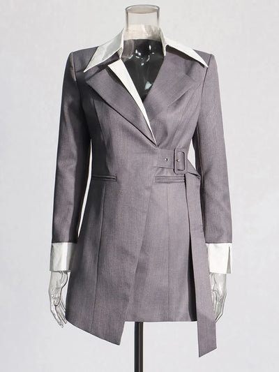 Lace-Up Detail Slim Blazer