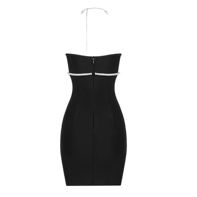 Black Halter Bodycon Bandage Dress