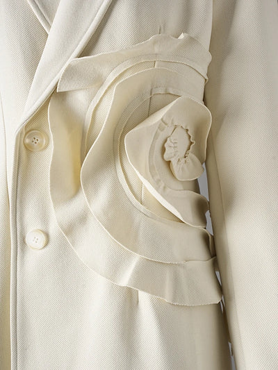 Sage Single Brested Long Flower Trench Coat