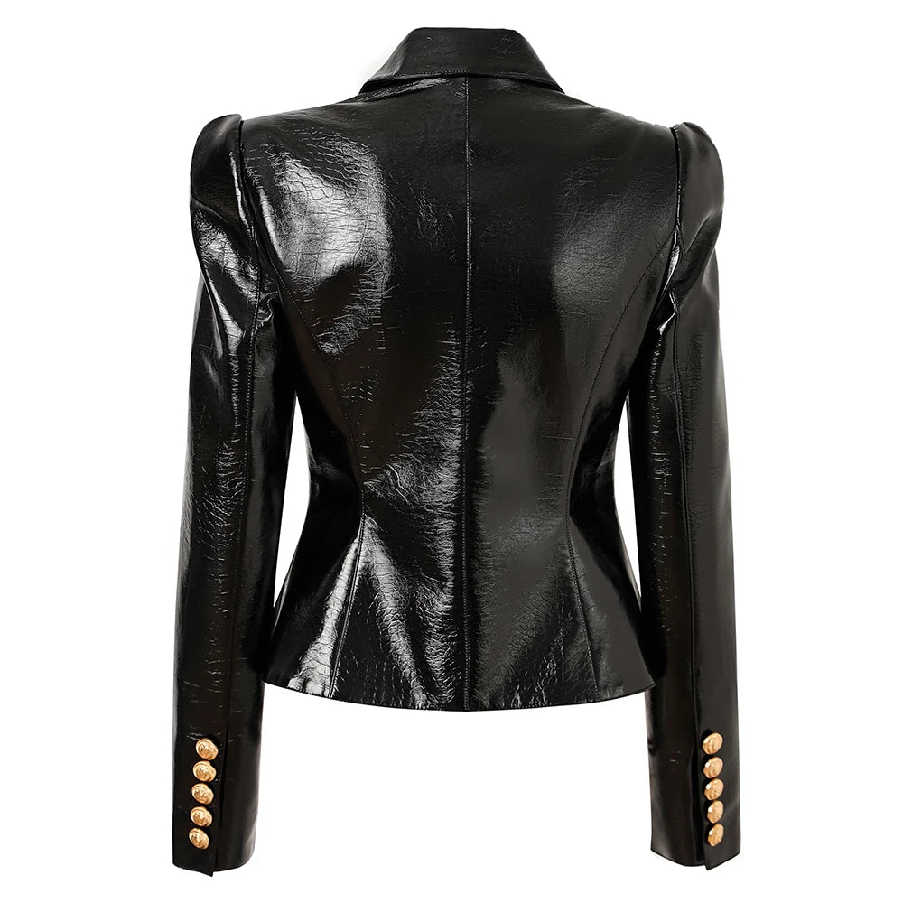 Bold and Beautiful Leather Blazer Jacket