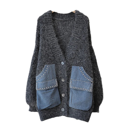 Jane Denim Patchwork Cardigan