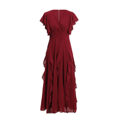 Emerald Flutter Sleeve Maxi Dress.