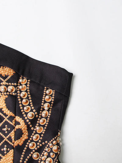 Baroque Elegance One-Shoulder Mini Dress