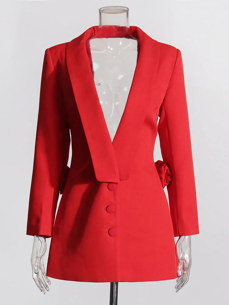 Bold Elegance Open-Back Blazer