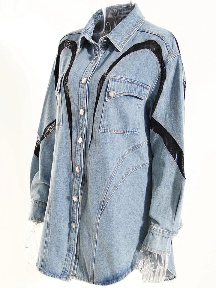The Perfect Mix Denim and Lace Jacket