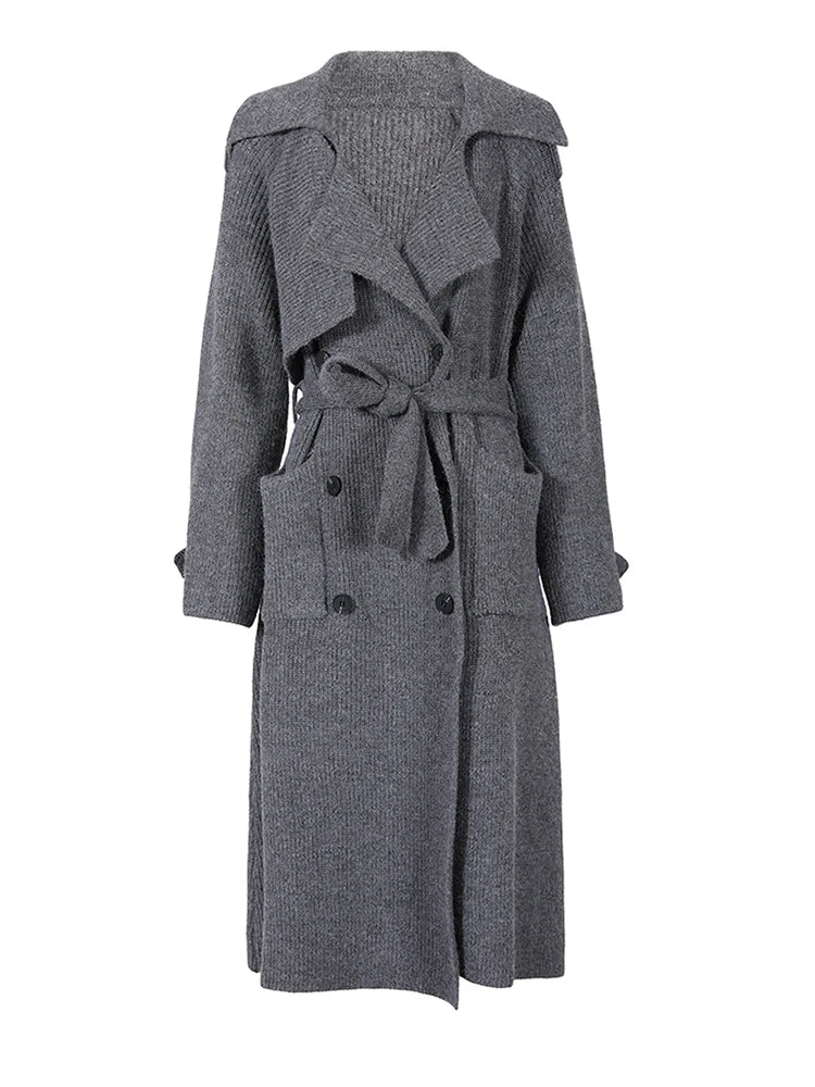 Ashley Knitted Cardigan Trench Coat