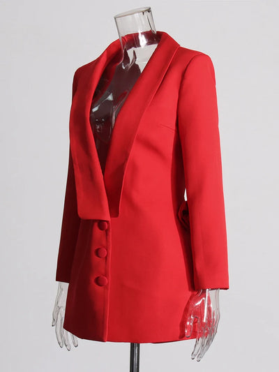 Bold Elegance Open-Back Blazer