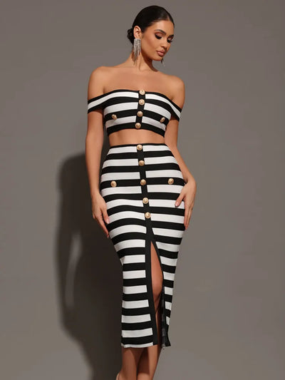 Striped Elegance Two-Piece Set